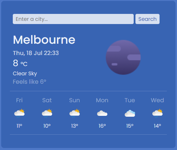 Weather App Project Preview