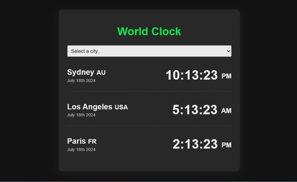 World Clock Project Preview