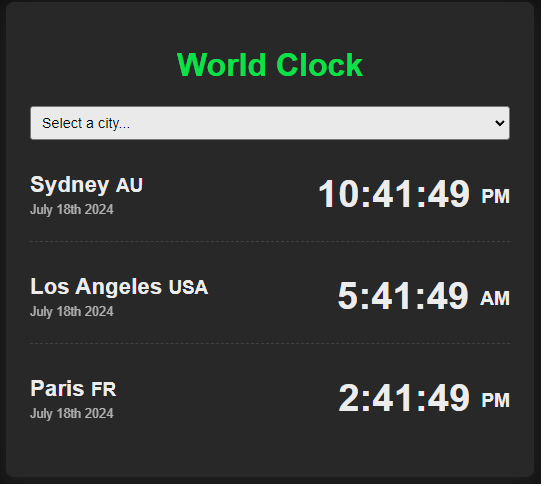 World Clock App Project Preview